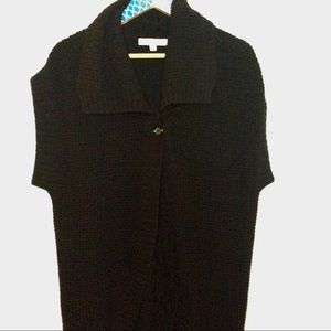 Company Ellen Tracy Black Open Front Sweater L EUC